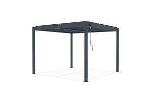 Pérgola bioclimática autoportante PIANA 3x3m en aluminio gris 26