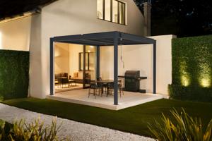 Pérgola bioclimática autoportante PIANA 3x3m en aluminio gris 2