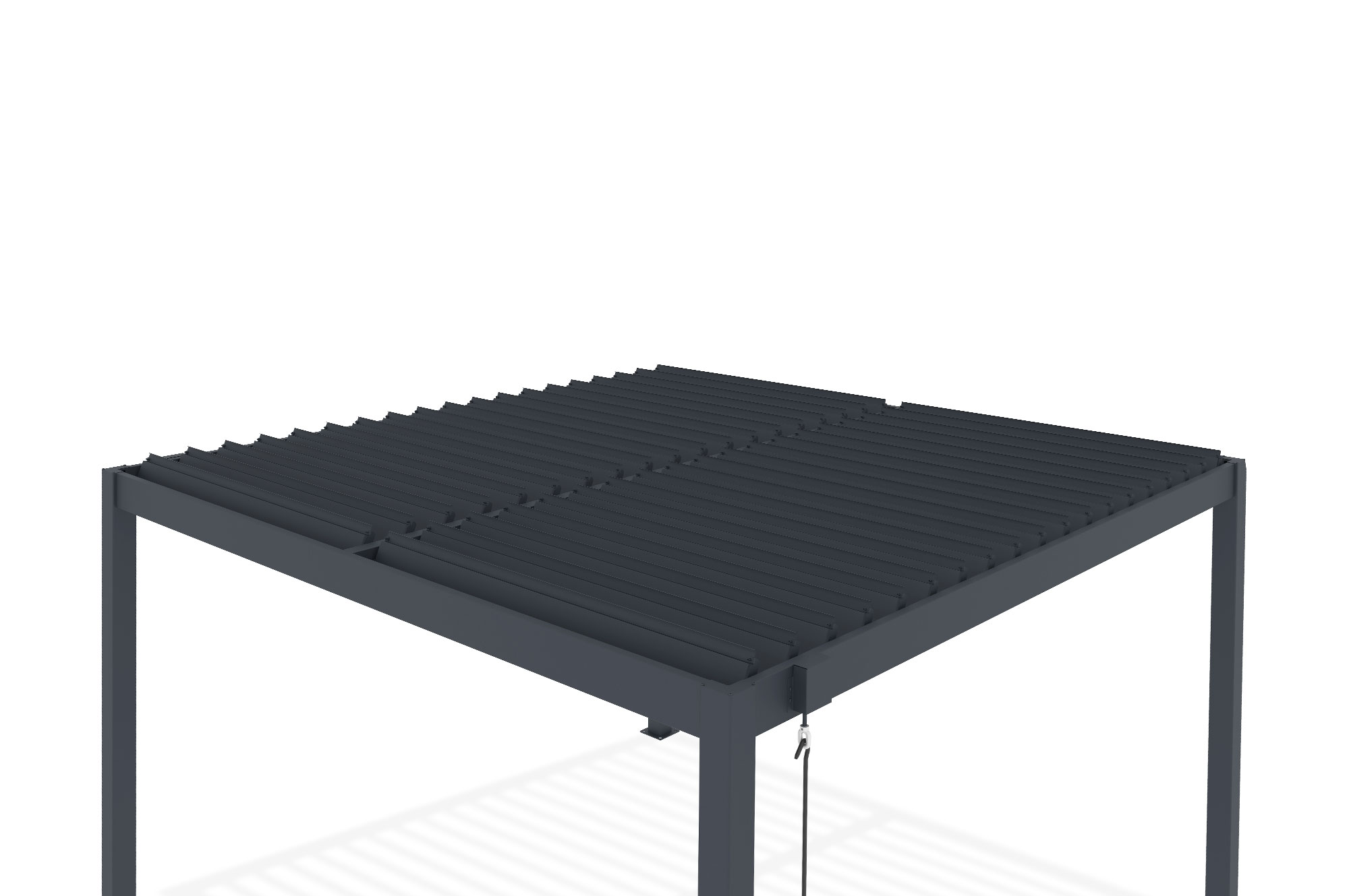 Pérgola bioclimática autoportante PIANA 3x3m en aluminio gris 24