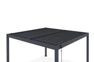 Pérgola bioclimática autoportante PIANA 3x3m en aluminio gris 20