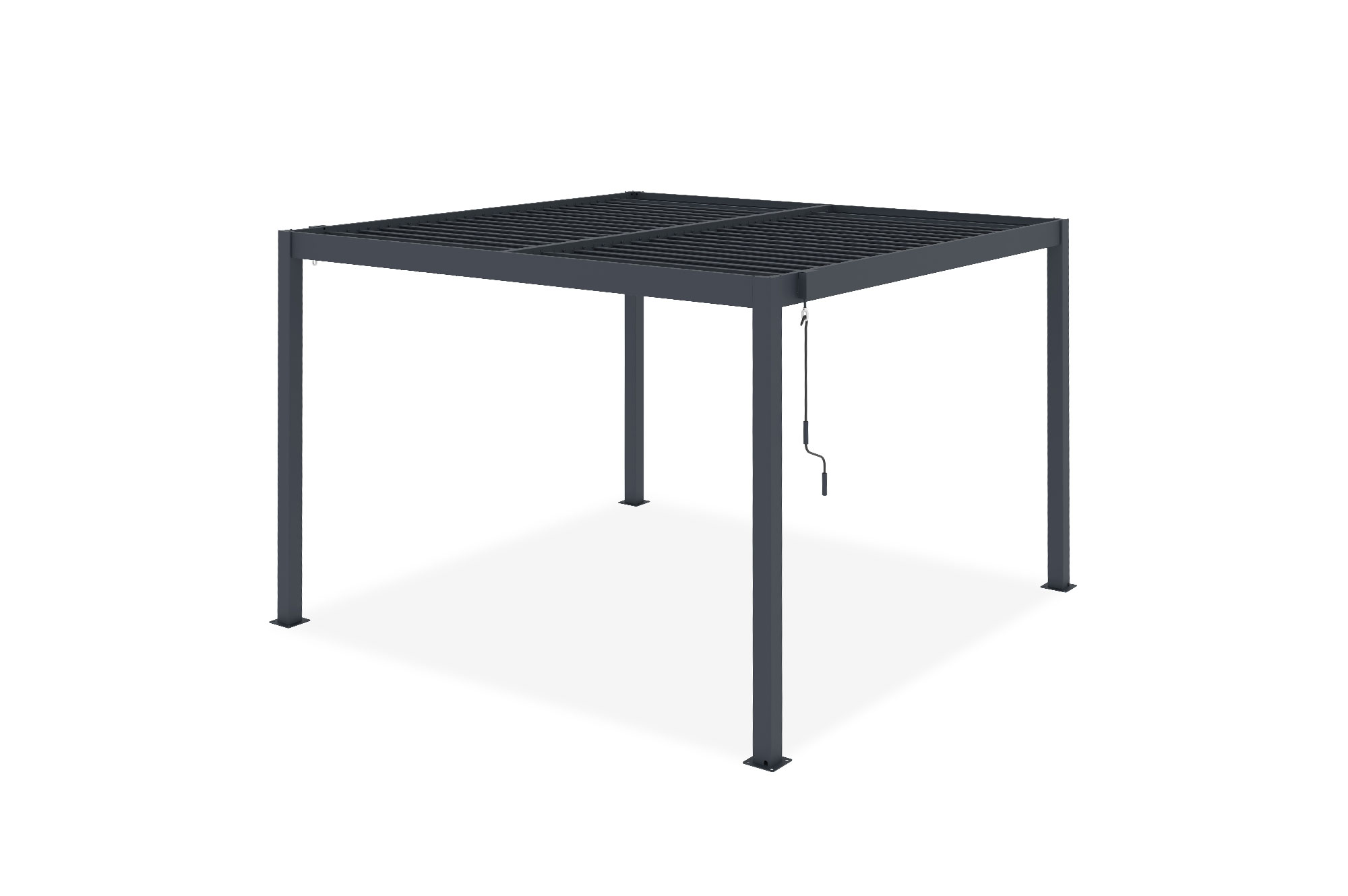 Pérgola bioclimática autoportante PIANA 3x3m en aluminio gris 17