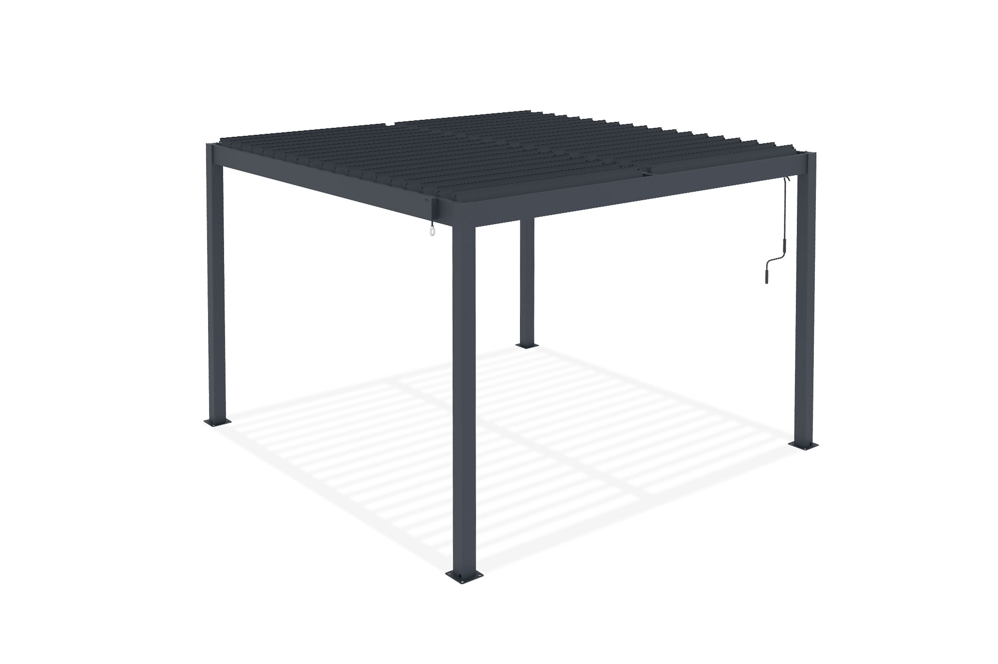 Pérgola bioclimática autoportante PIANA 3x3m en aluminio gris 22