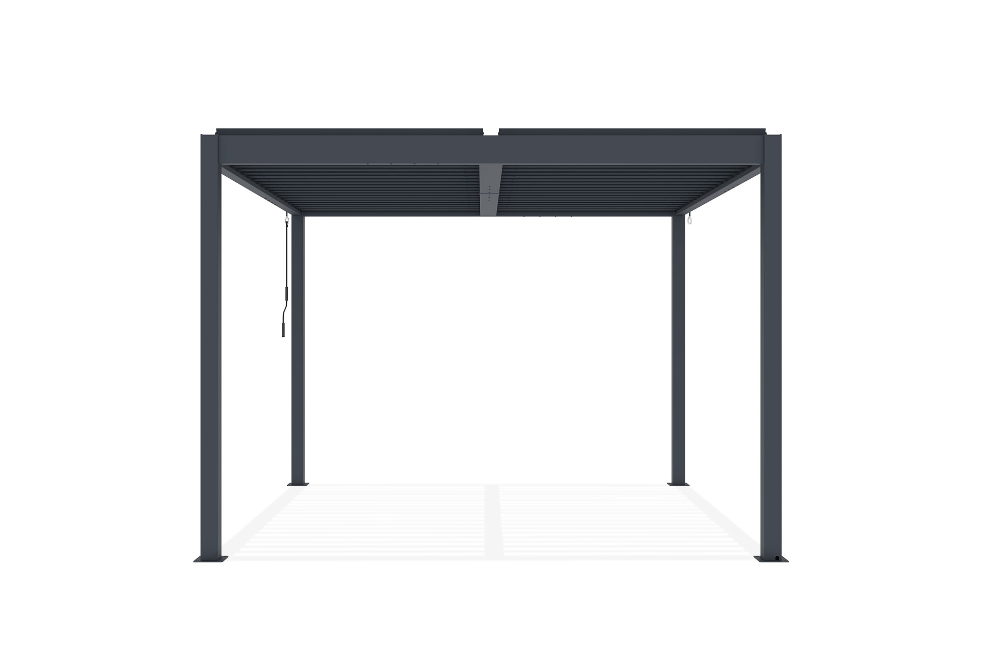 Pérgola bioclimática autoportante PIANA 3x3m en aluminio gris 21