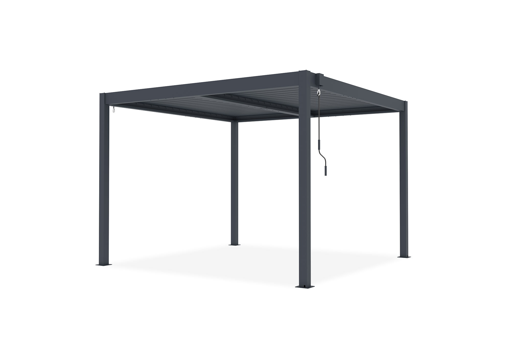 Pérgola bioclimática autoportante PIANA 3x3m en aluminio gris 19