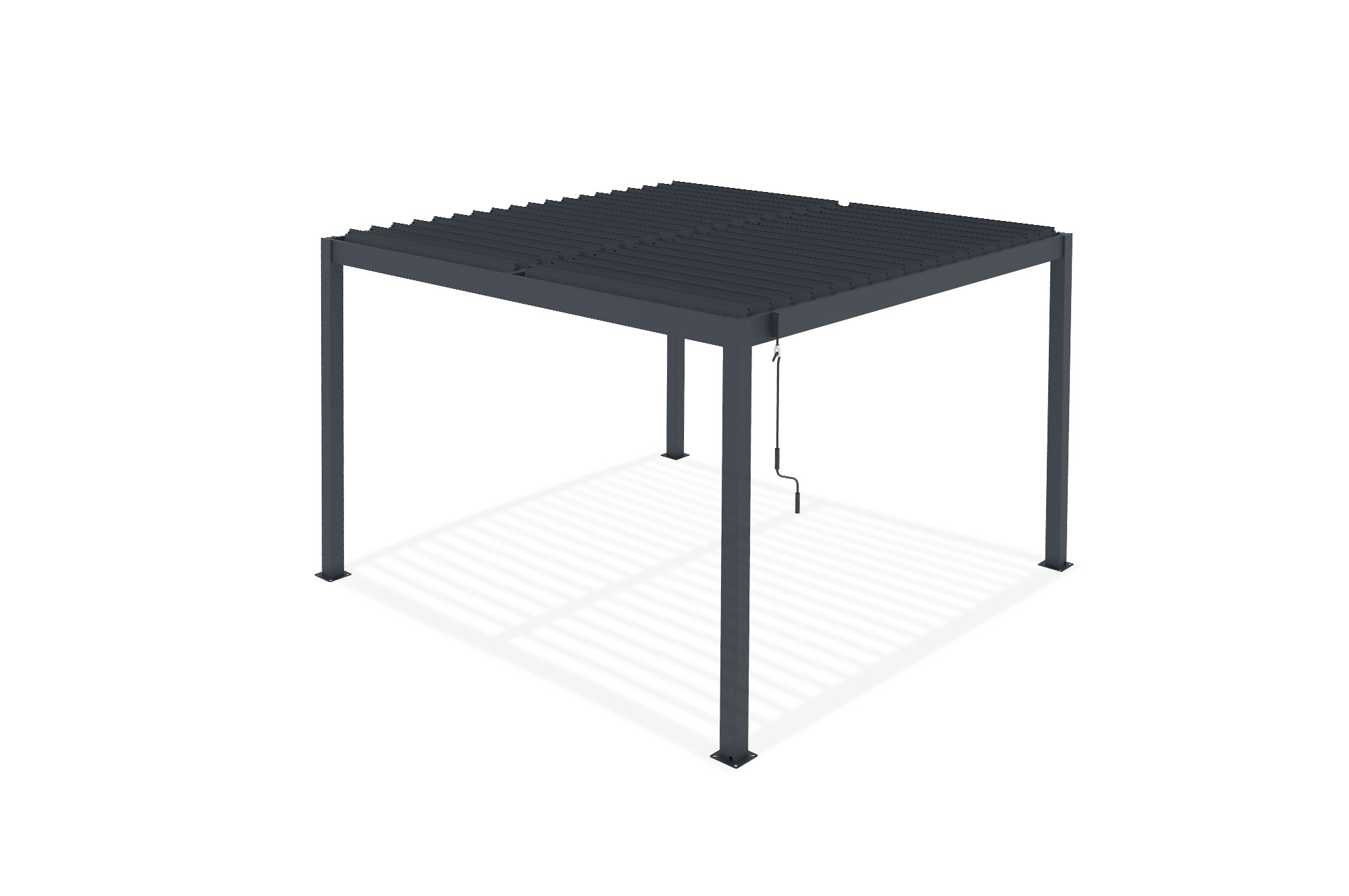 Pérgola bioclimática autoportante PIANA 3x3m en aluminio gris 23