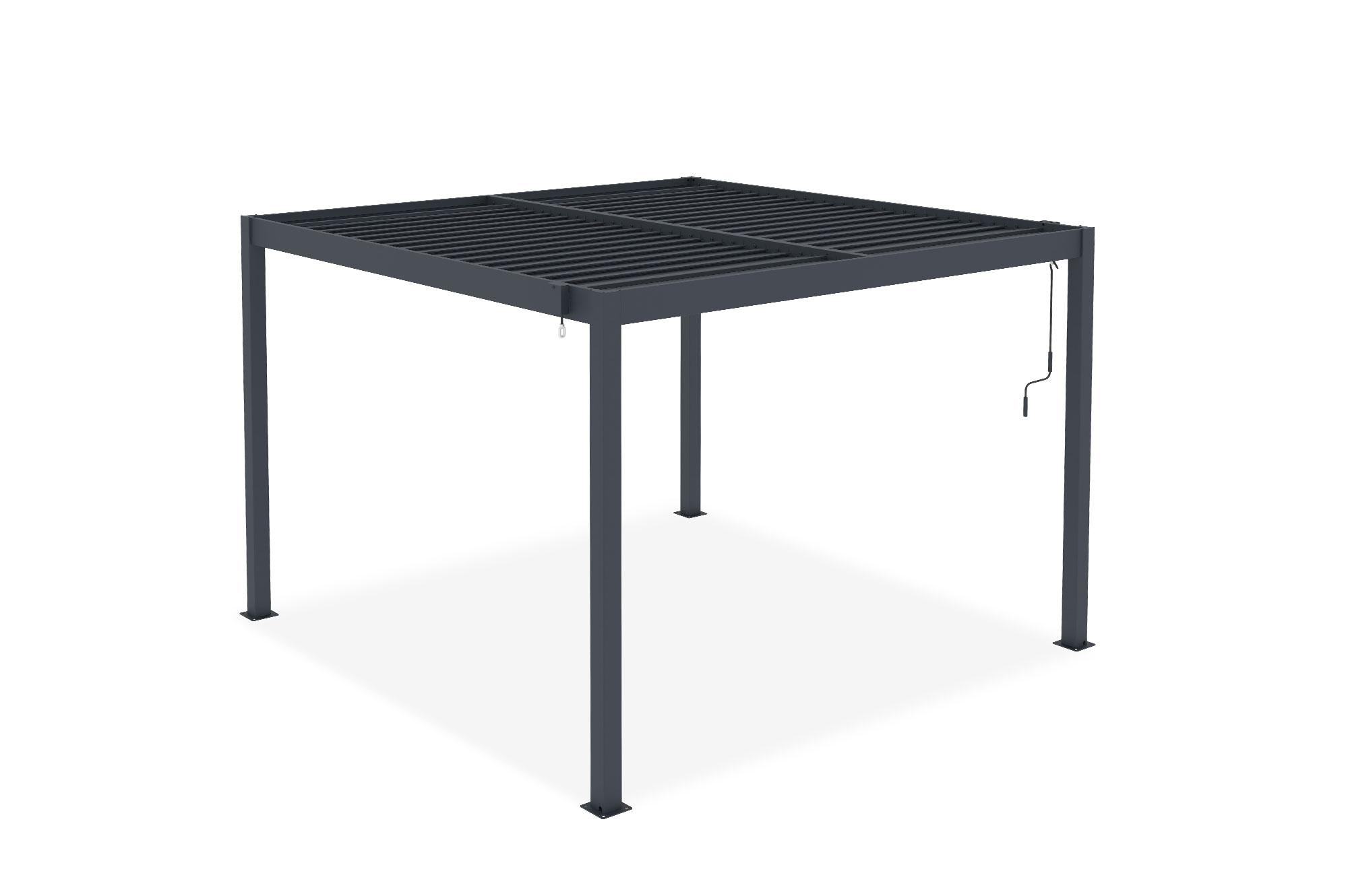 Pérgola bioclimática autoportante PIANA 3x3m en aluminio gris 4