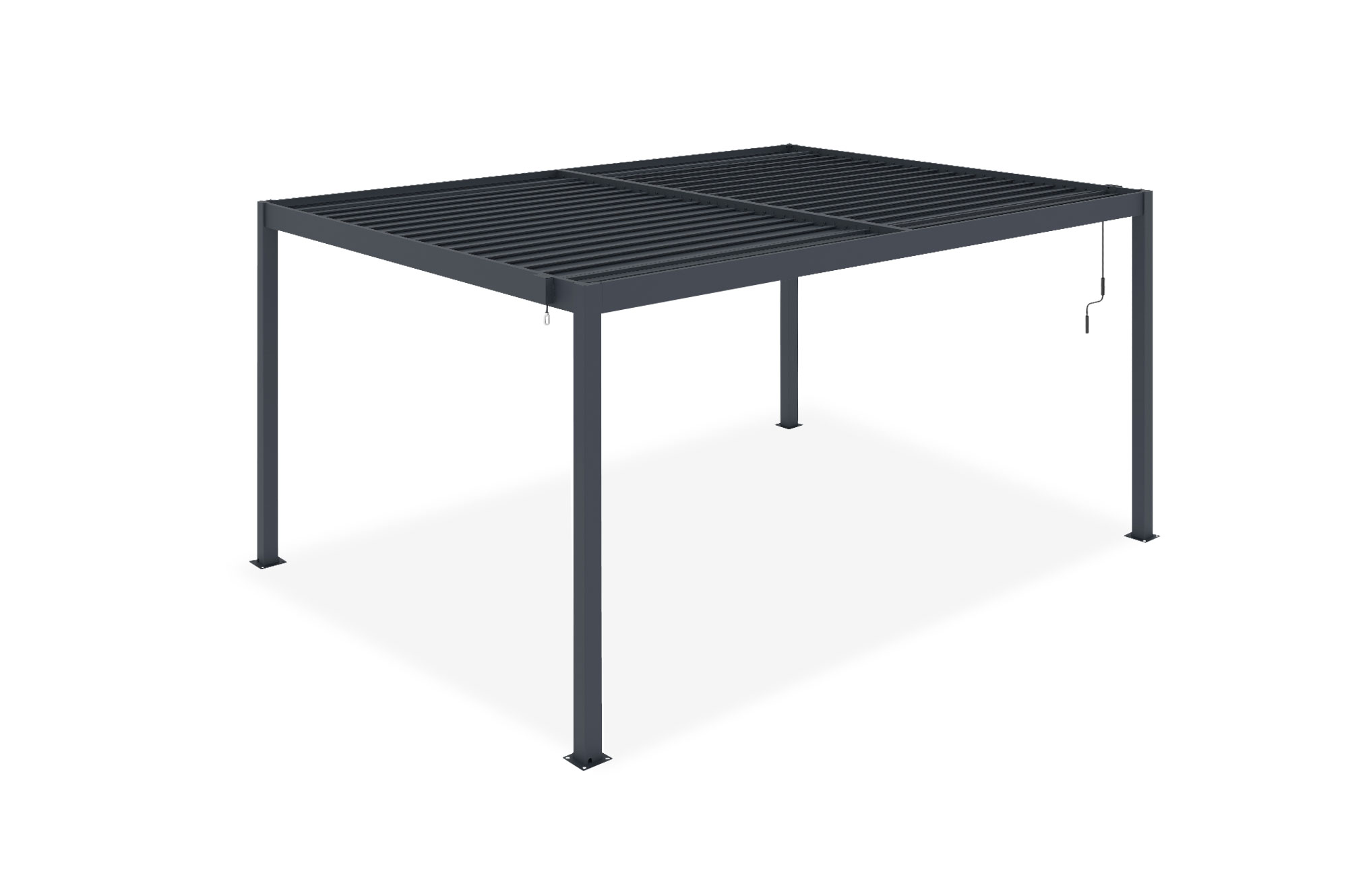 Pérgola bioclimática autoportante PIANA 4x3m en aluminio gris 15