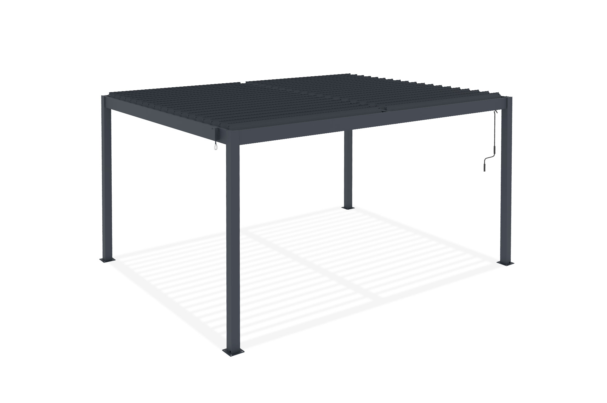 Pérgola bioclimática autoportante PIANA 4x3m en aluminio gris 20