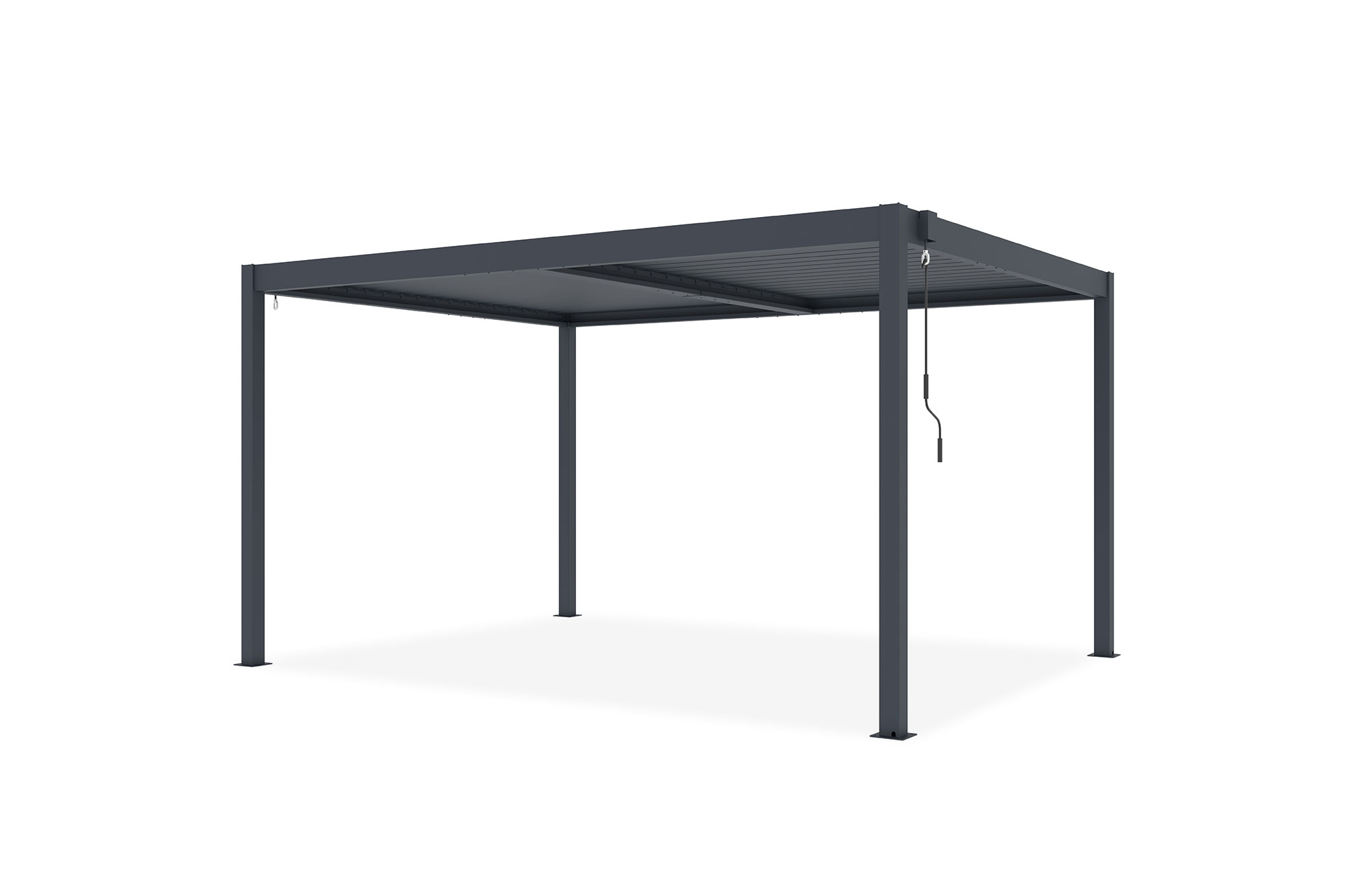 Pérgola bioclimática autoportante PIANA 4x3m en aluminio gris 17