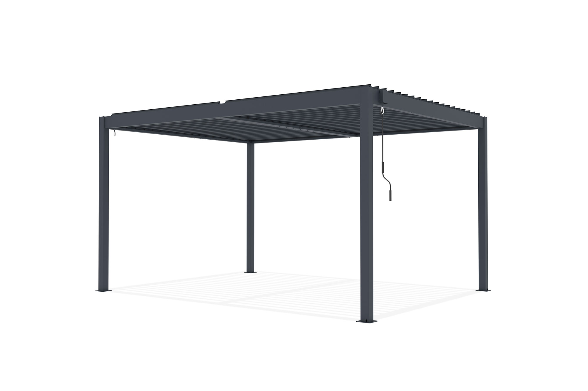 Pérgola bioclimática autoportante PIANA 4x3m en aluminio gris 24