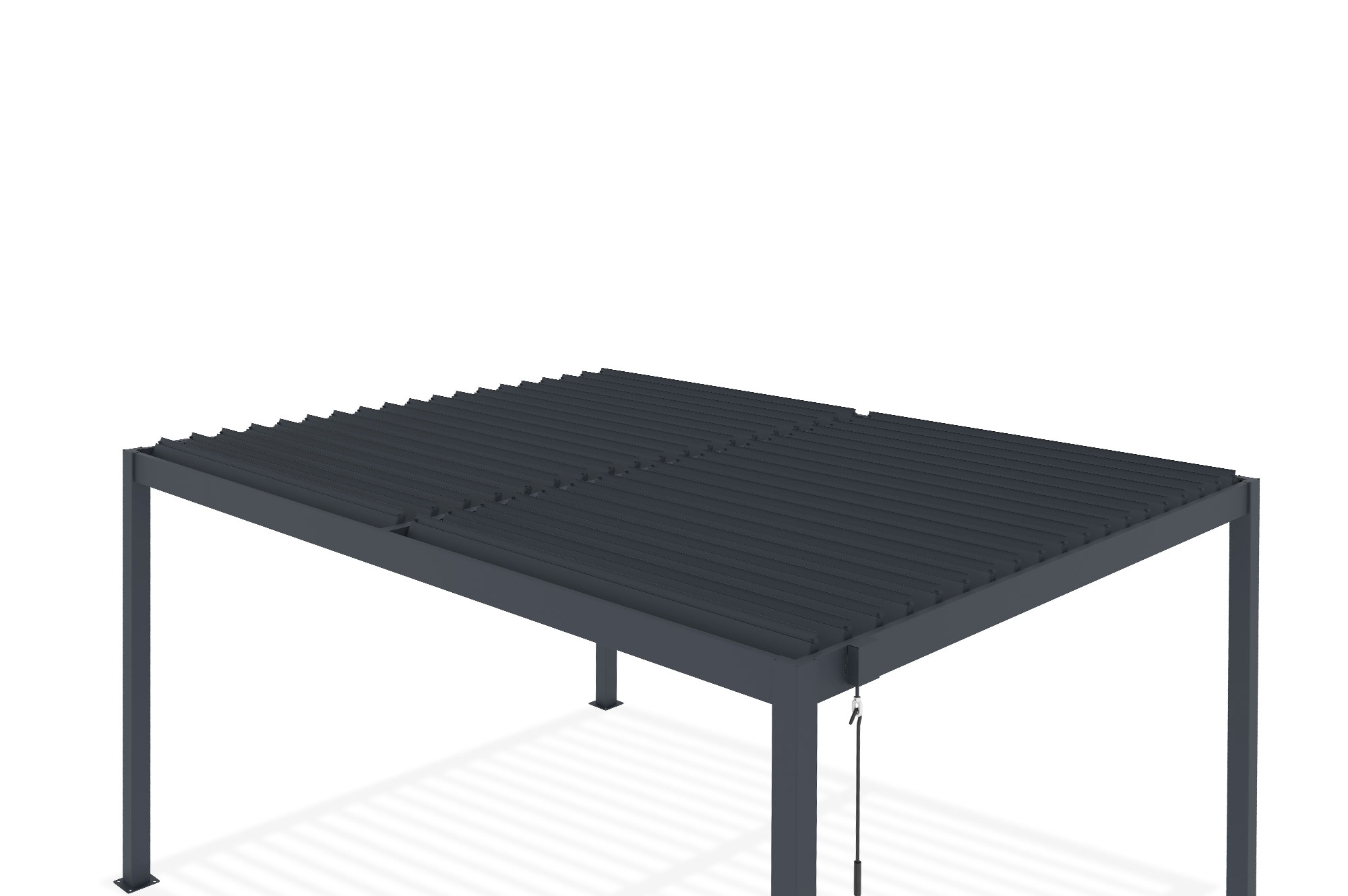 Pérgola bioclimática autoportante PIANA 4x3m en aluminio gris 22