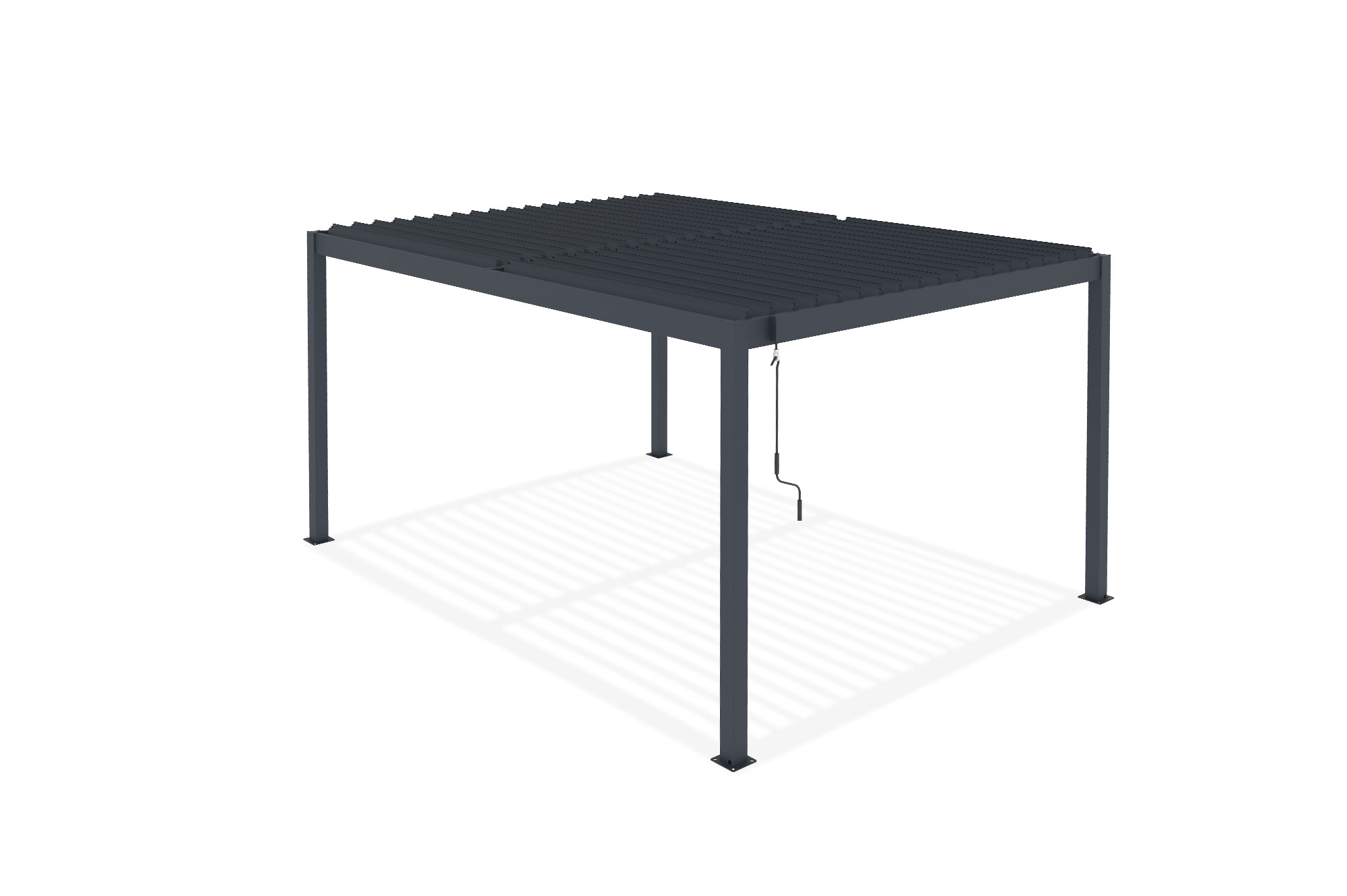 Pérgola bioclimática autoportante PIANA 4x3m en aluminio gris 21