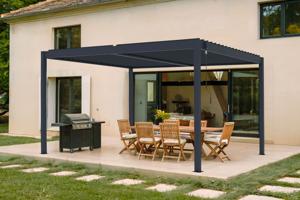 Pérgola bioclimática autoportante PIANA 4x3m en aluminio gris 14