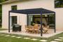 PIANA 4x3m selbsttragende bioklimatische Pergola aus grauem Aluminium