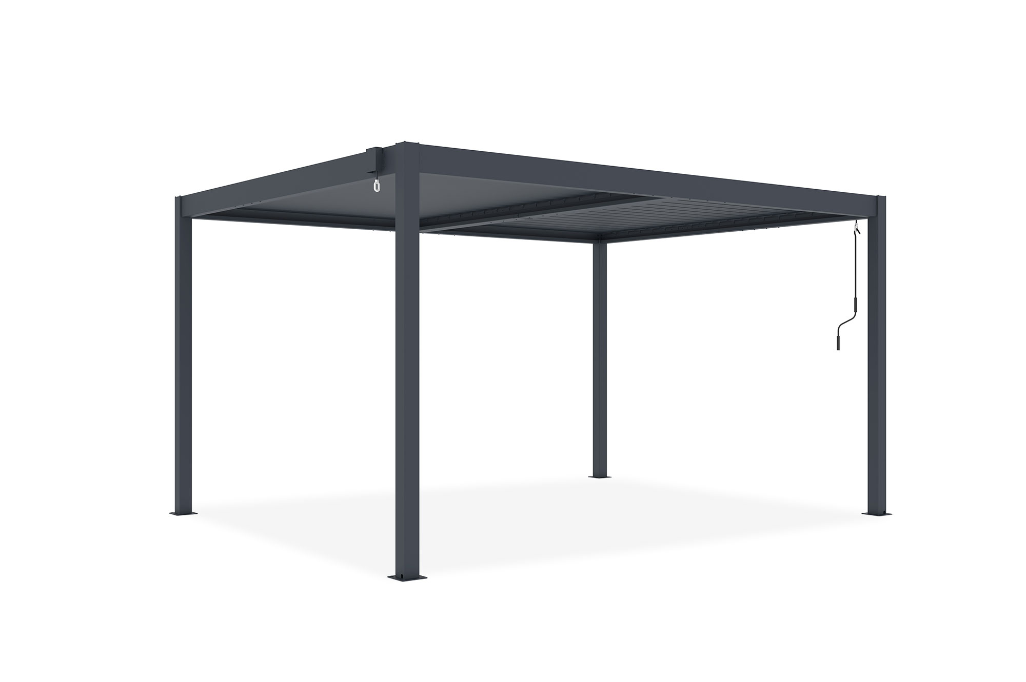 Pérgola bioclimática autoportante PIANA 4x3m en aluminio gris 16