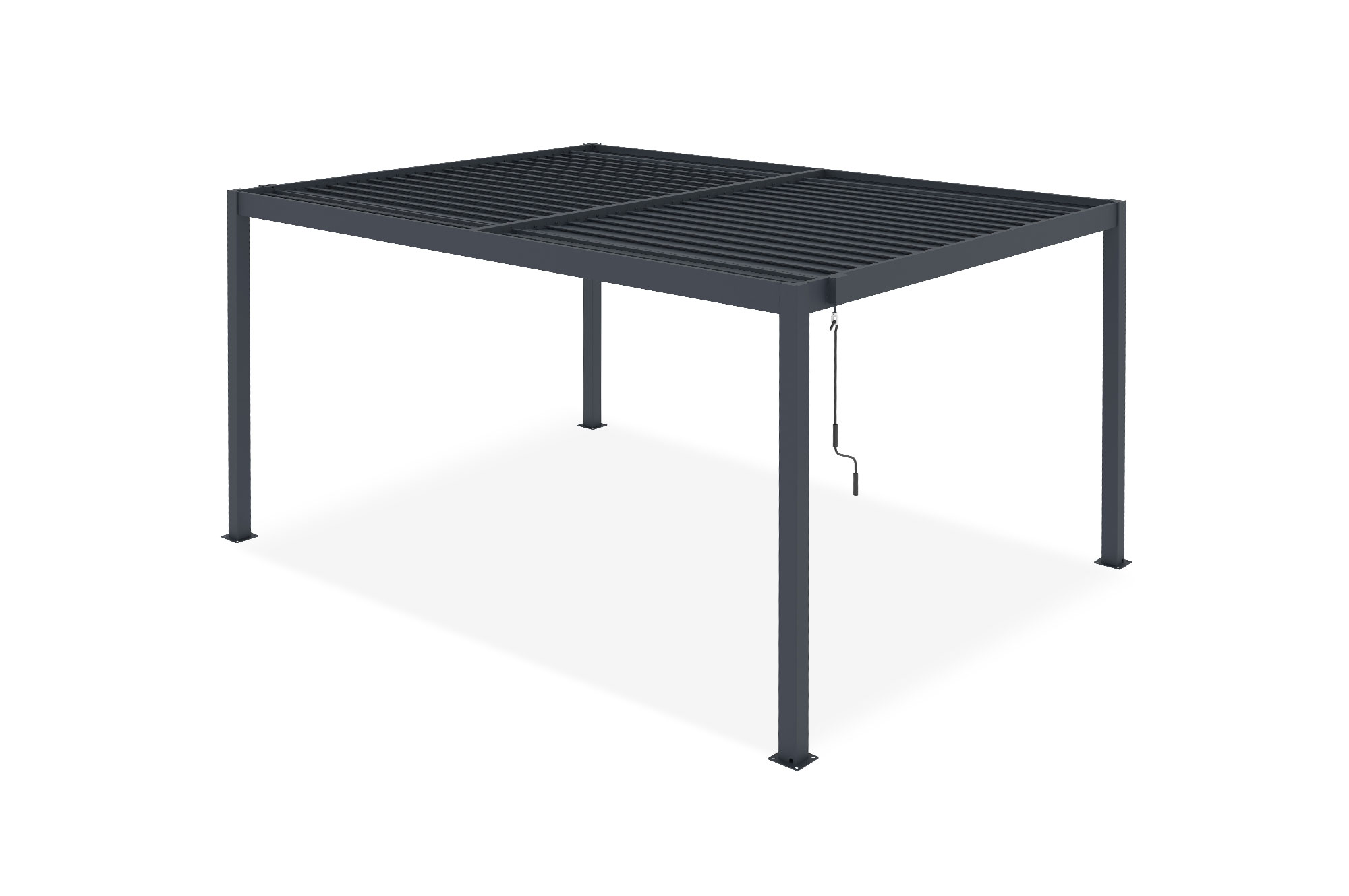 Pérgola bioclimática autoportante PIANA 4x3m en aluminio gris 4