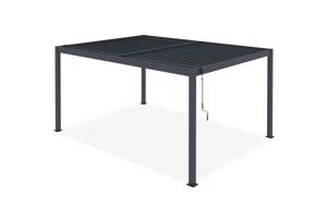 Pérgola bioclimática autoportante PIANA 4x3m en aluminio gris 4