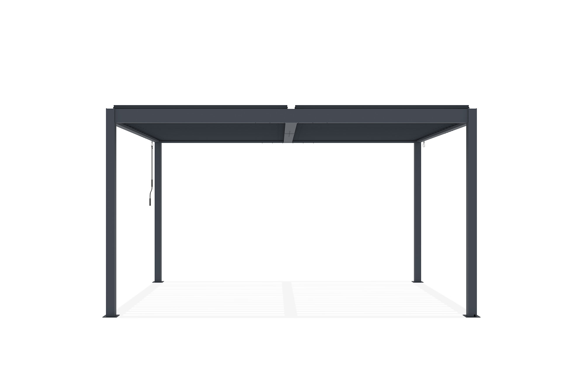 Pérgola bioclimática autoportante PIANA 4x3m en aluminio gris 19