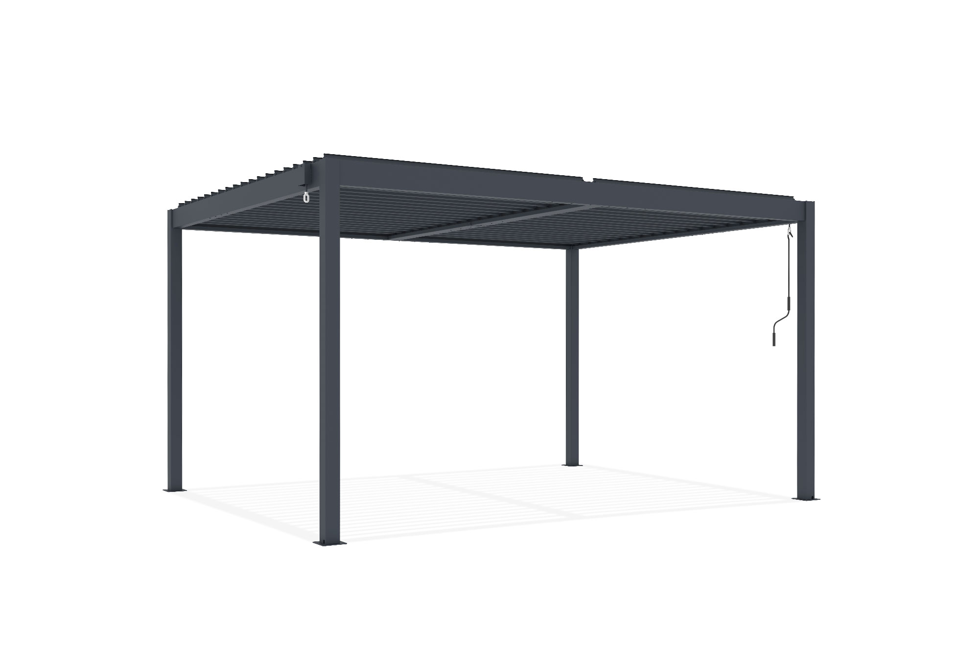 Pérgola bioclimática autoportante PIANA 4x3m en aluminio gris 23