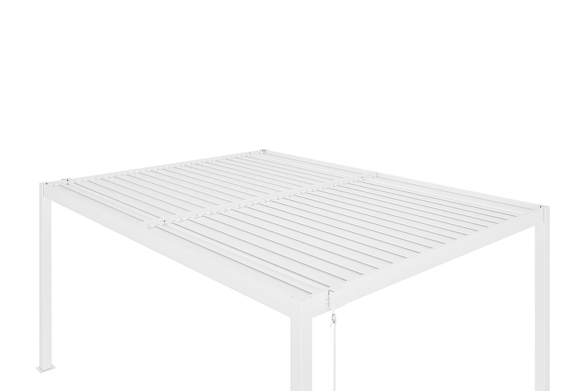 PIANA 4x3m szabadon álló bioklimatikus pergola fehér alumínium kivitelben 17