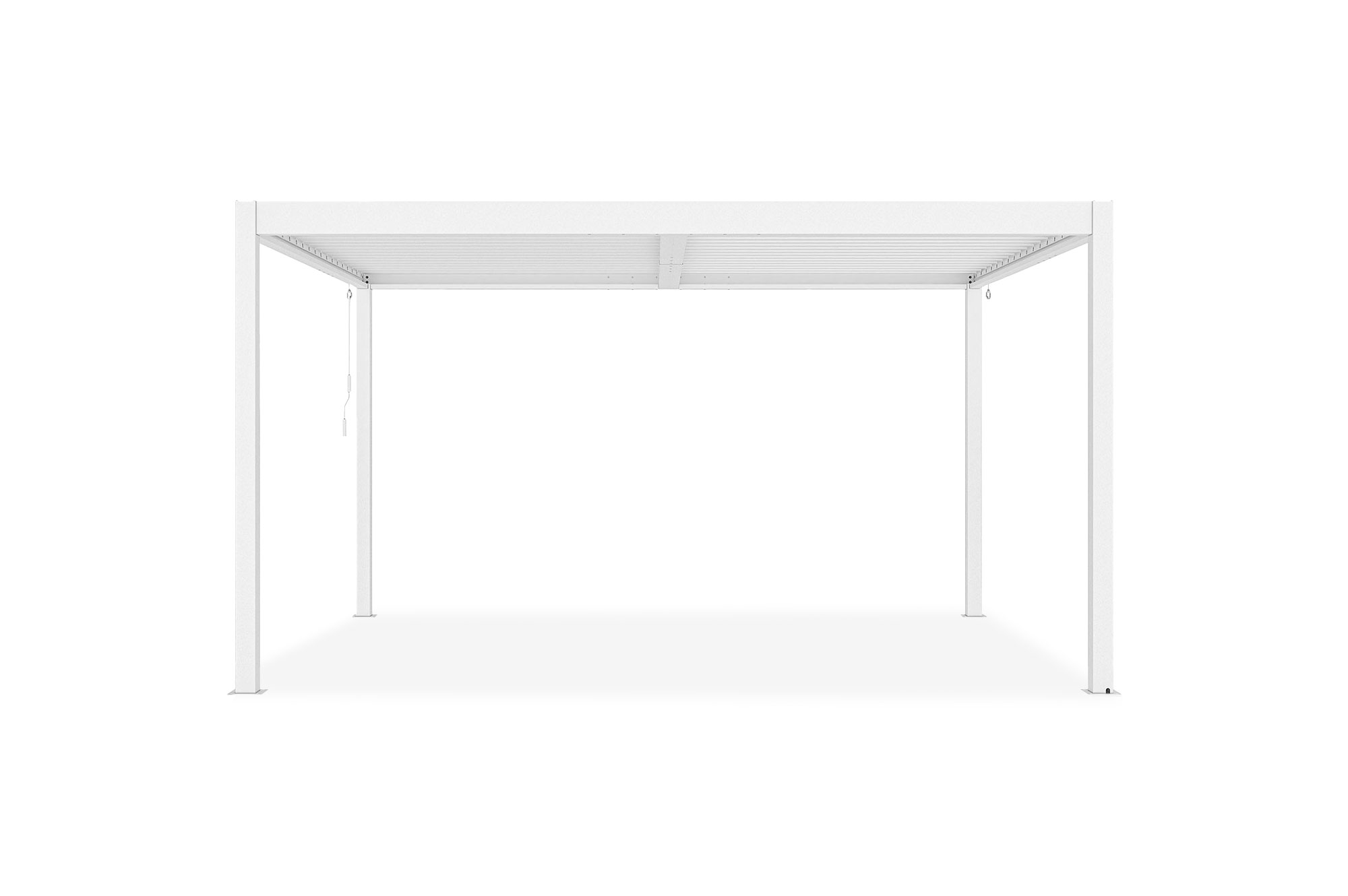PIANA 4x3m szabadon álló bioklimatikus pergola fehér alumínium kivitelben 3