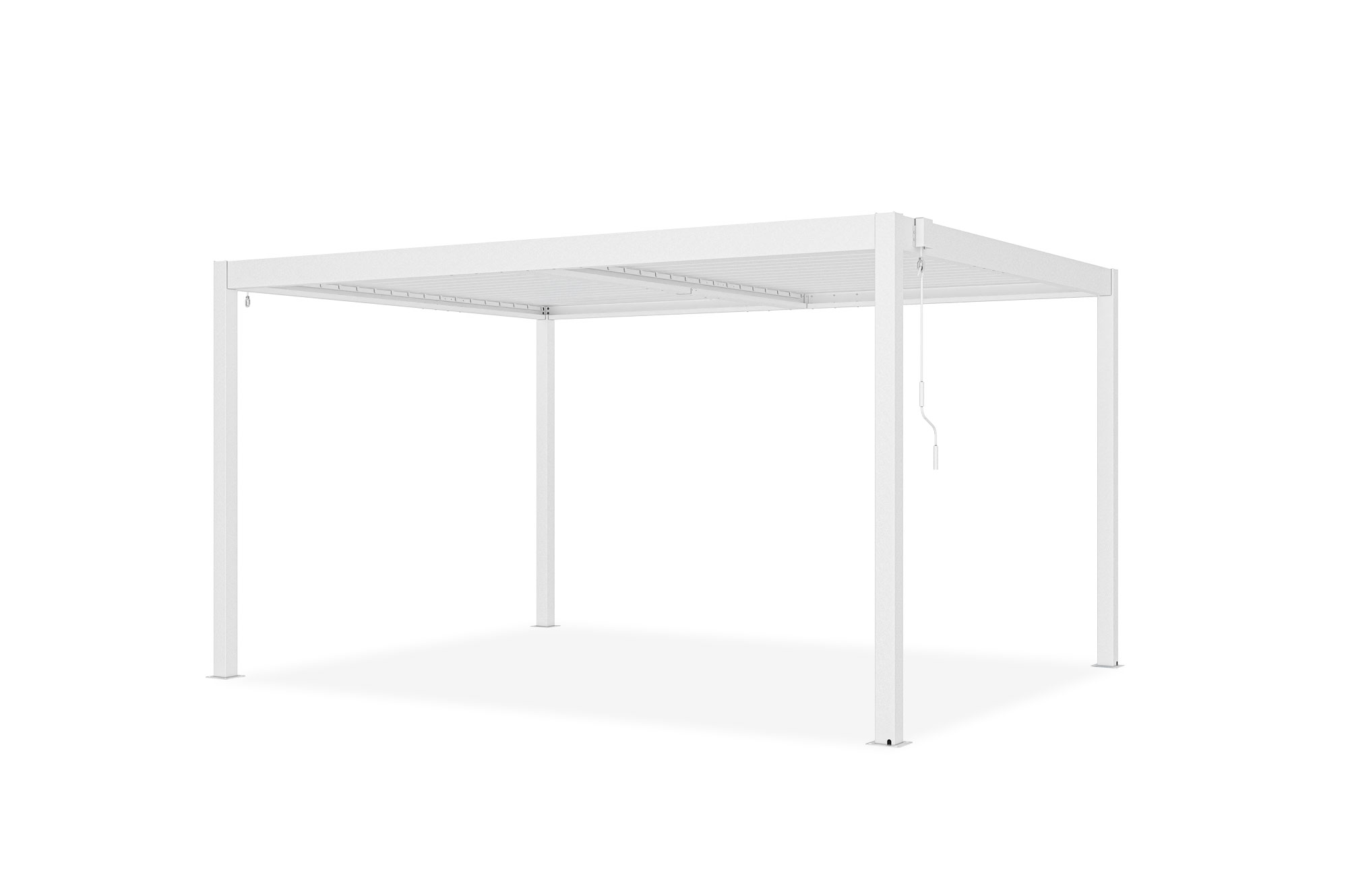 PIANA 4x3m szabadon álló bioklimatikus pergola fehér alumínium kivitelben 7