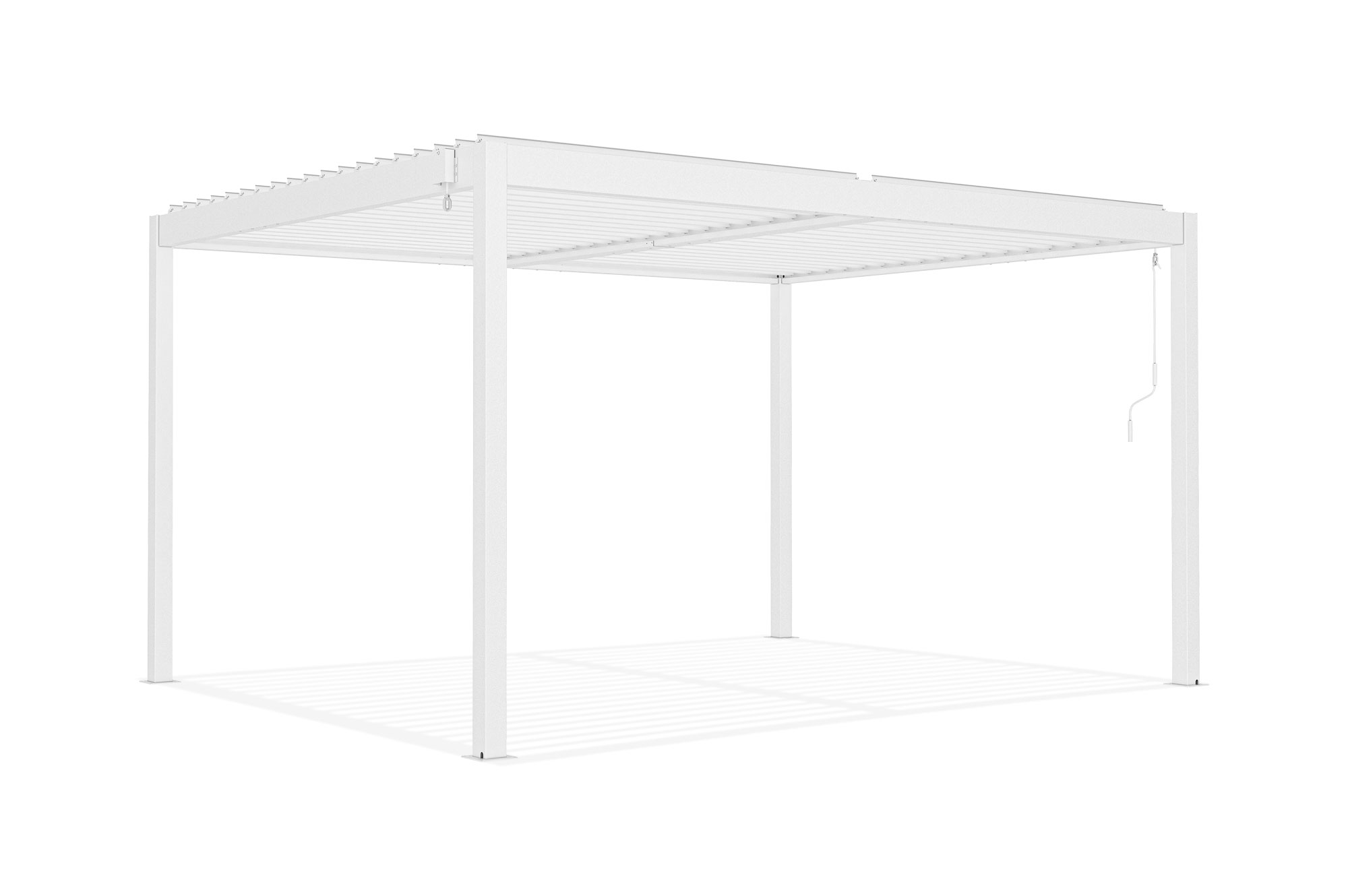 PIANA 4x3m szabadon álló bioklimatikus pergola fehér alumínium kivitelben 22