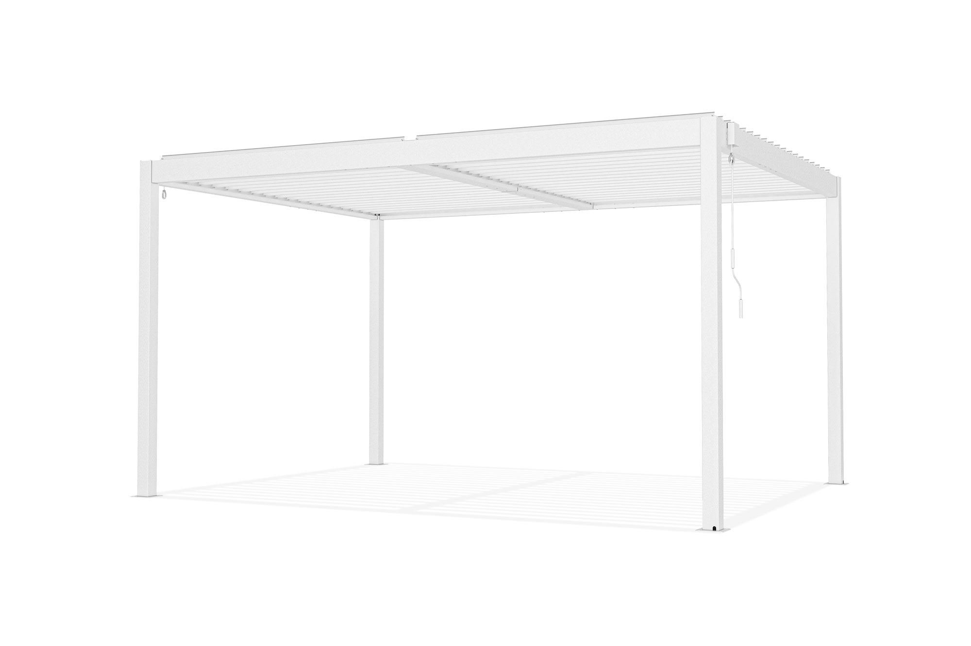 PIANA 4x3m szabadon álló bioklimatikus pergola fehér alumínium kivitelben 23