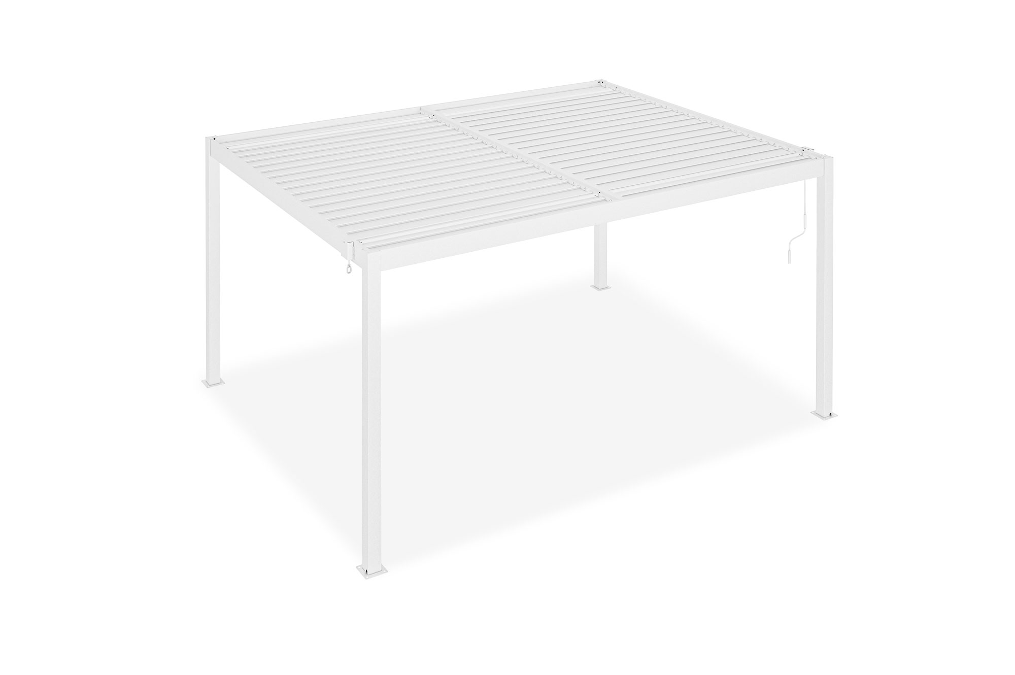PIANA 4x3m szabadon álló bioklimatikus pergola fehér alumínium kivitelben 16