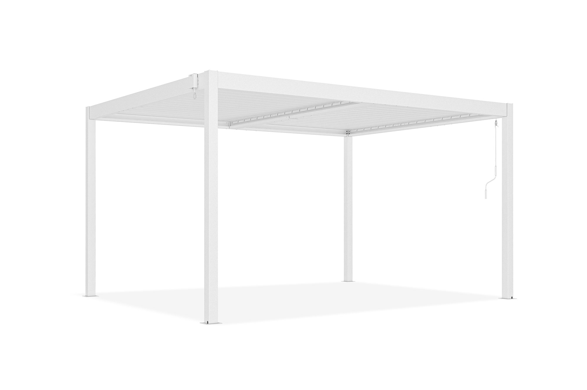 PIANA 4x3m szabadon álló bioklimatikus pergola fehér alumínium kivitelben 8