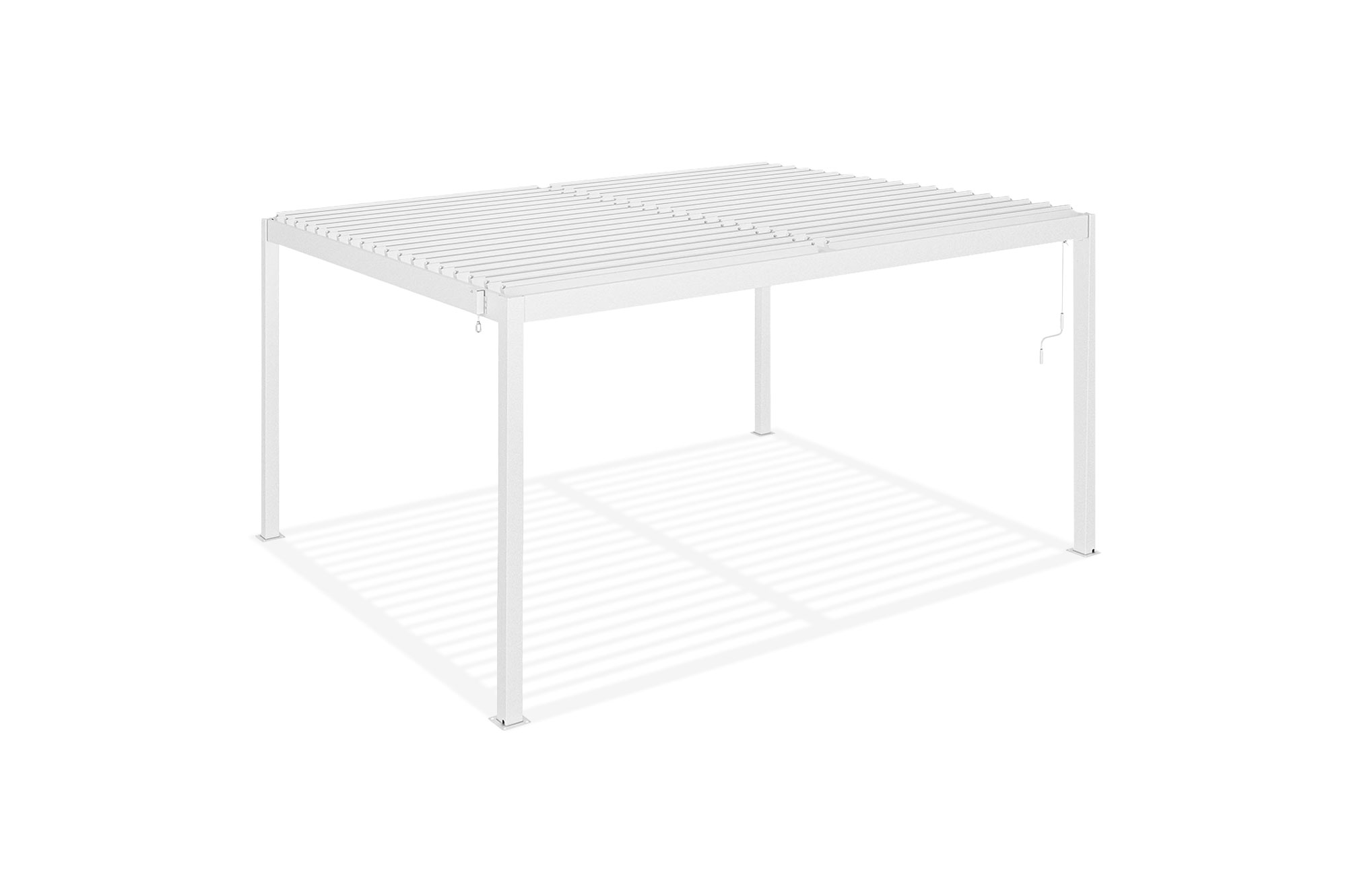 PIANA 4x3m szabadon álló bioklimatikus pergola fehér alumínium kivitelben 19
