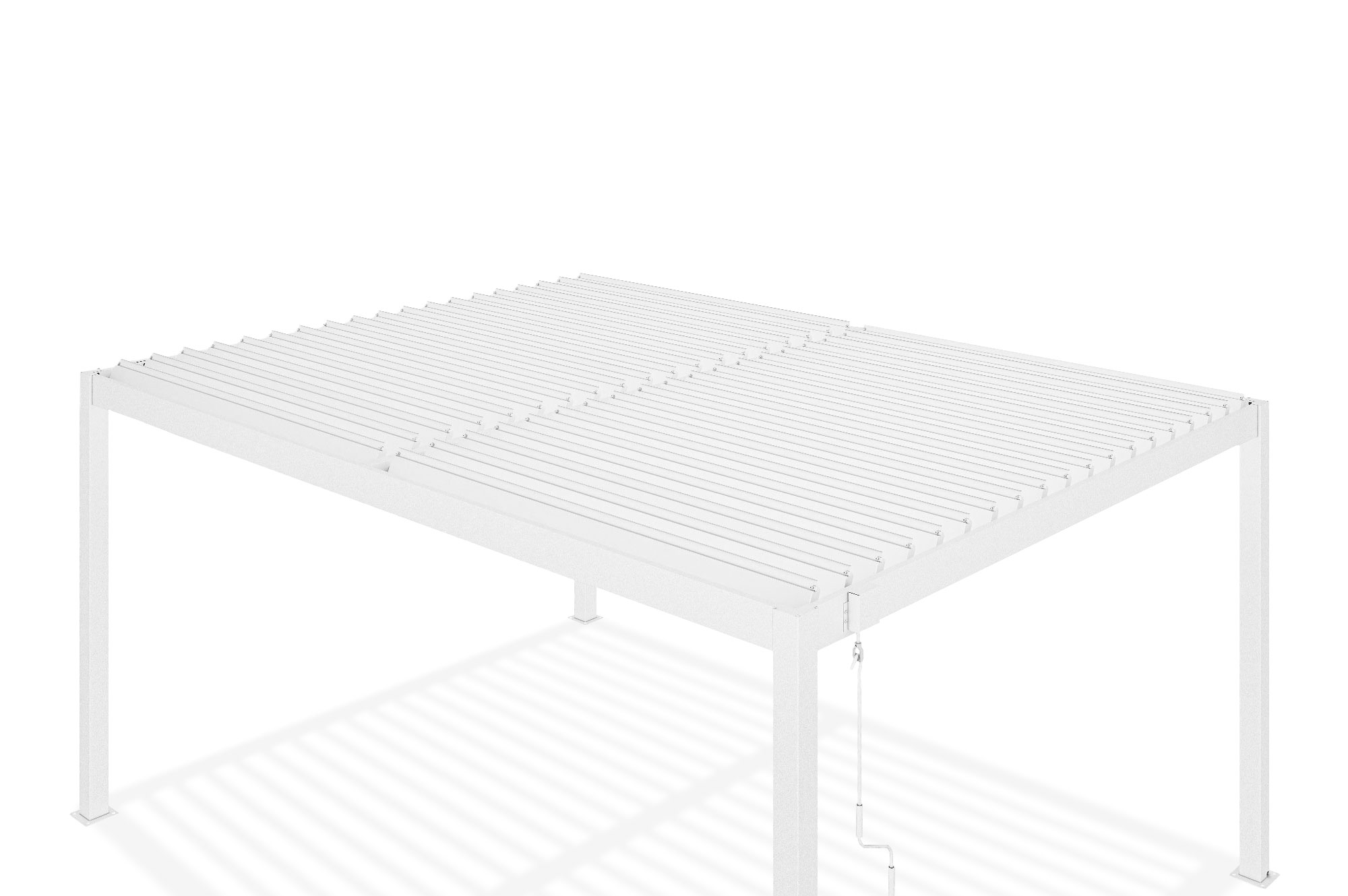 PIANA 4x3m szabadon álló bioklimatikus pergola fehér alumínium kivitelben 21