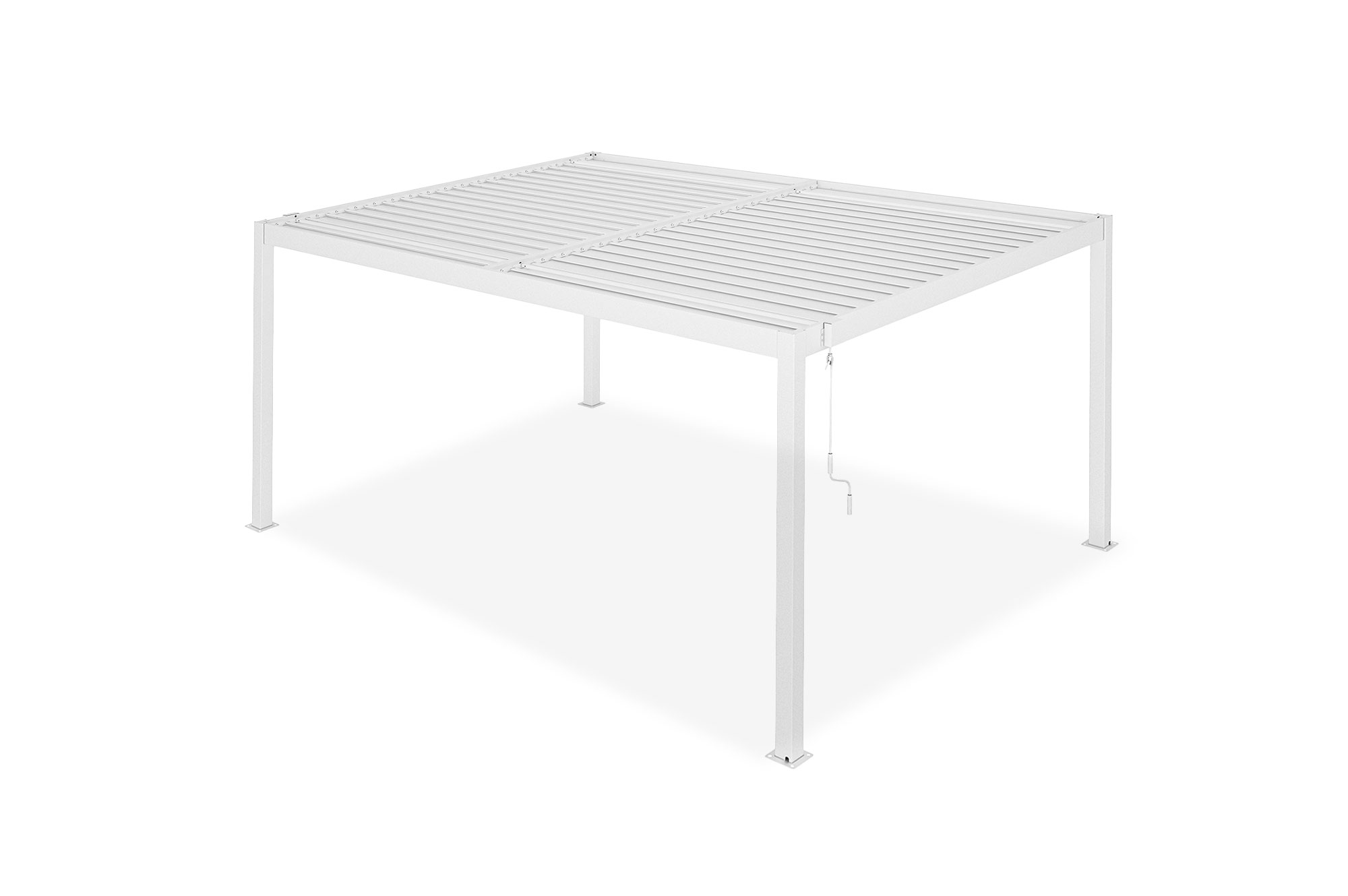 PIANA 4x3m szabadon álló bioklimatikus pergola fehér alumínium kivitelben 15
