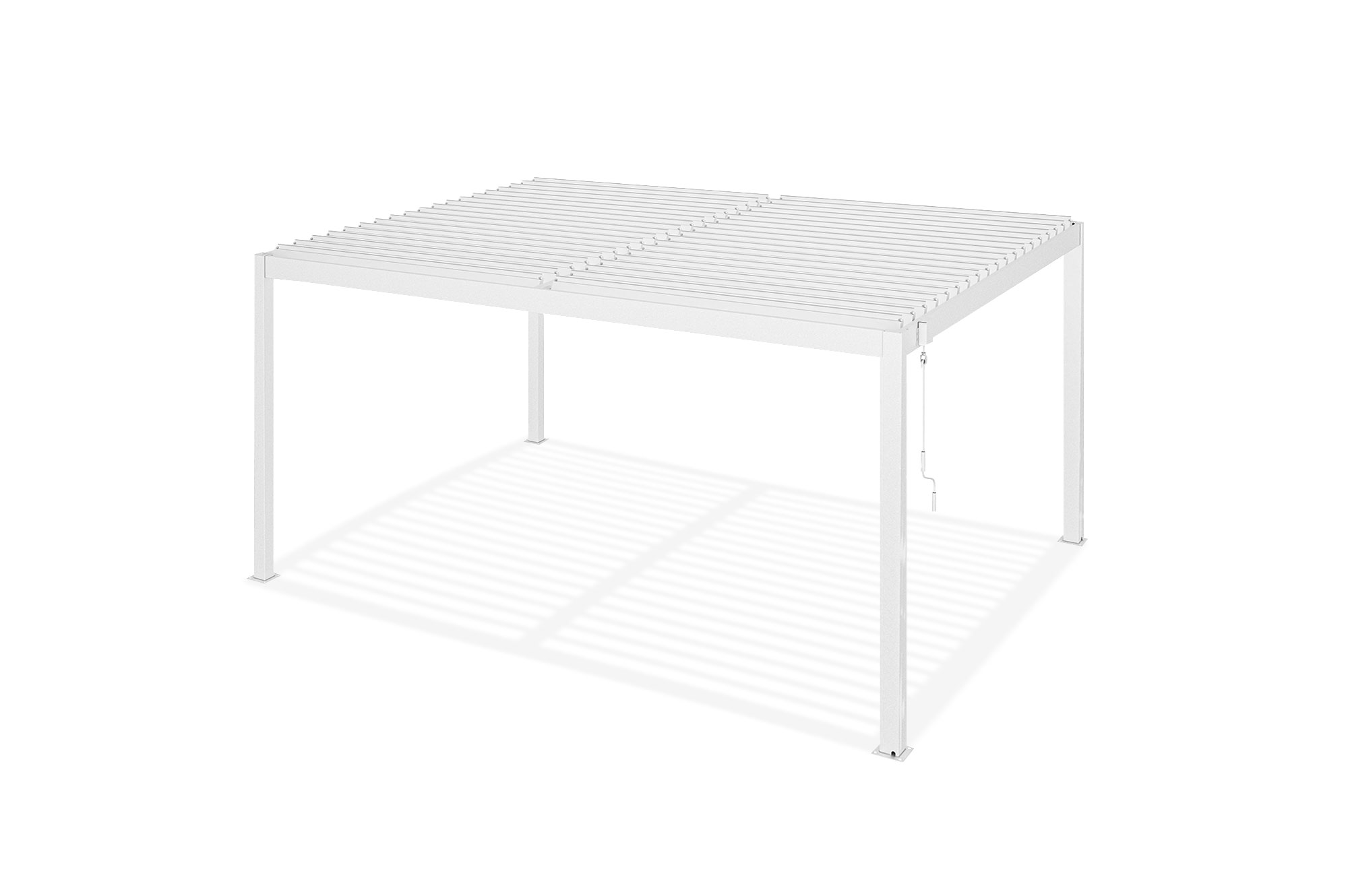 PIANA 4x3m szabadon álló bioklimatikus pergola fehér alumínium kivitelben 20