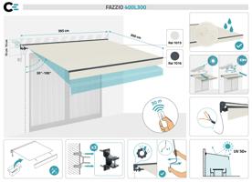 Toldo motorizado semicofre beige FAZZIO 4x3m 2