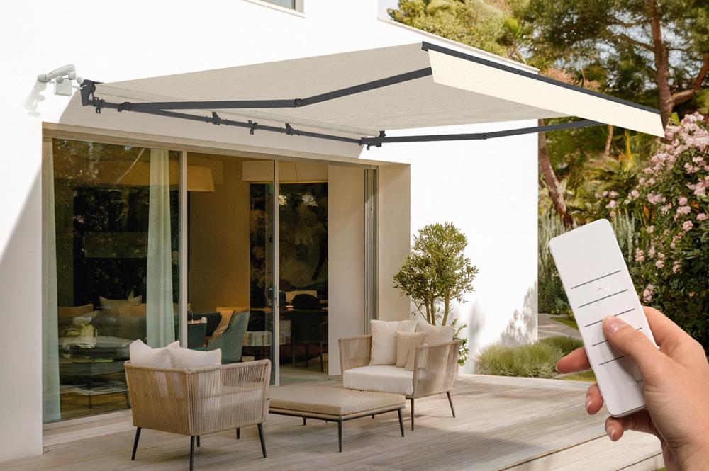 FAZZIO 4x3m beige semi-cassette motorized awning
