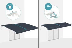 FAZZIO 5x3m grijs semi-cassette gemotoriseerd zonnescherm 6