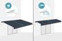 FAZZIO 5x3m grijs semi-cassette gemotoriseerd zonnescherm