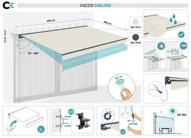 Toldo semicofre motorizado FAZZIO 5x3m beige 2