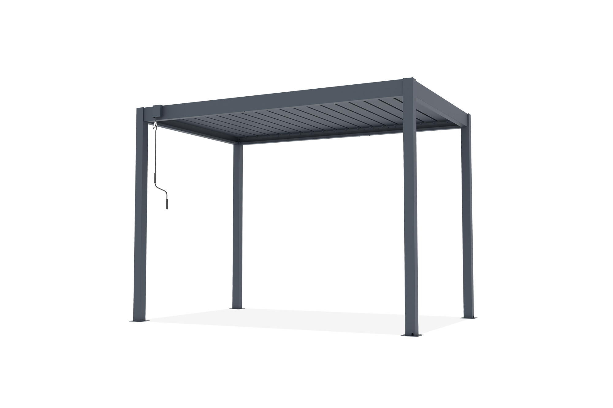 PIANA 3x2m freistehende, bioklimatische Pergola aus grauem Aluminium 10