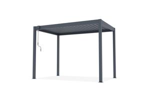 PIANA 3x2m freistehende, bioklimatische Pergola aus grauem Aluminium 10