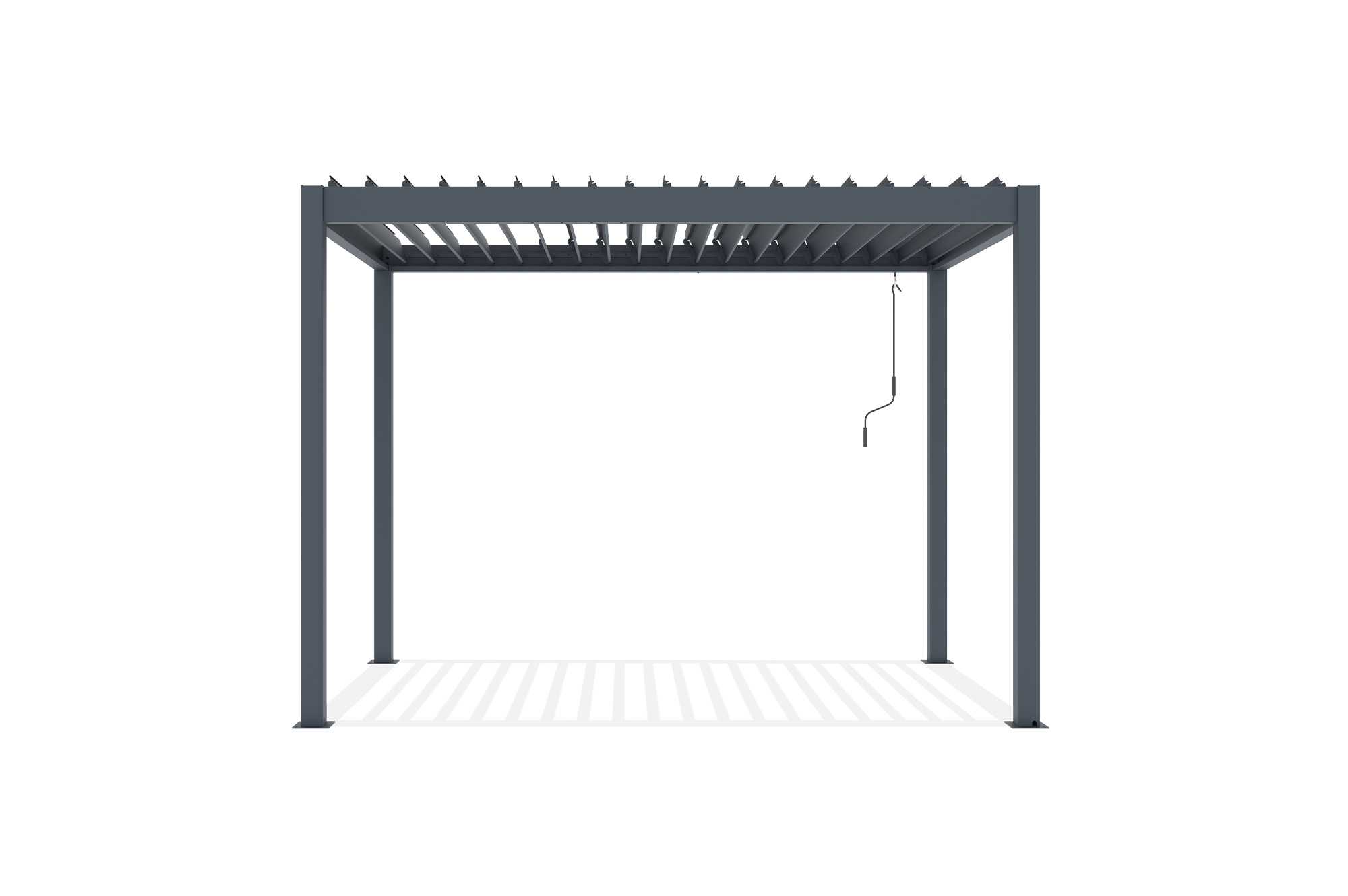 PIANA 3x2m freistehende, bioklimatische Pergola aus grauem Aluminium 12