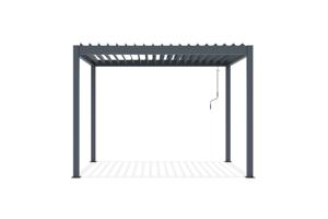 PIANA 3x2m freistehende, bioklimatische Pergola aus grauem Aluminium 12