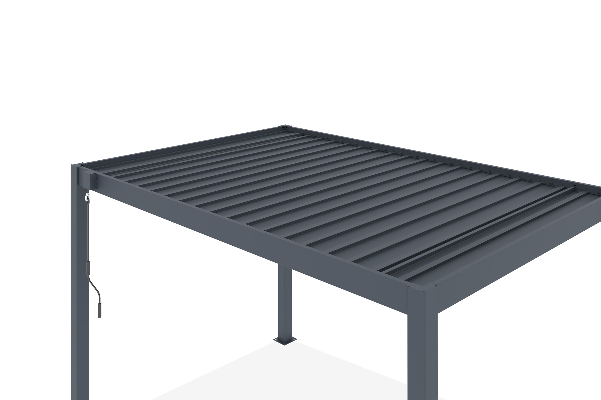 PIANA 3x2m freistehende, bioklimatische Pergola aus grauem Aluminium 11