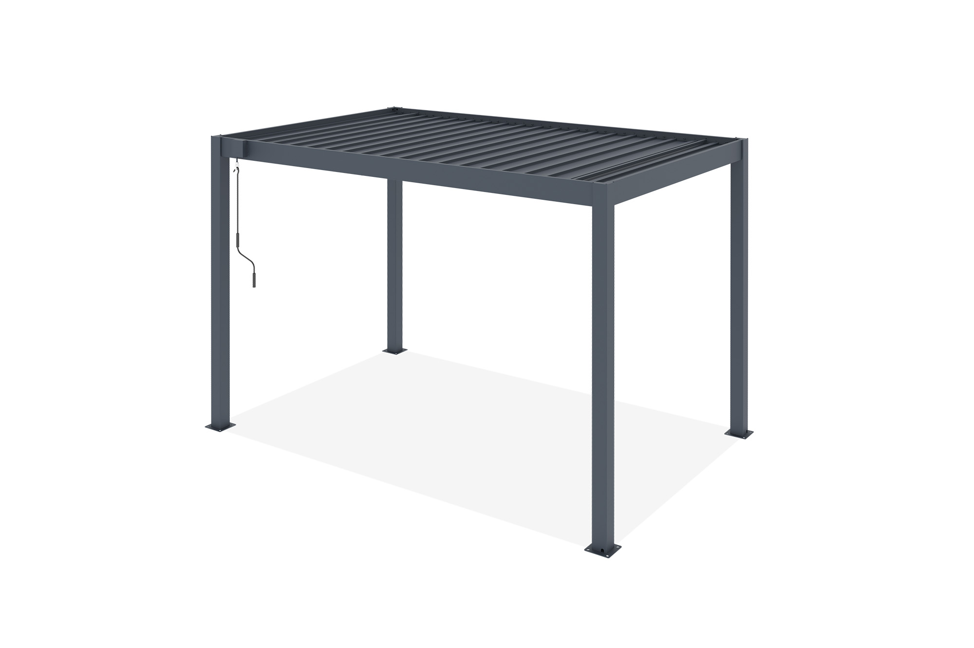PIANA 3x2m freistehende, bioklimatische Pergola aus grauem Aluminium 8