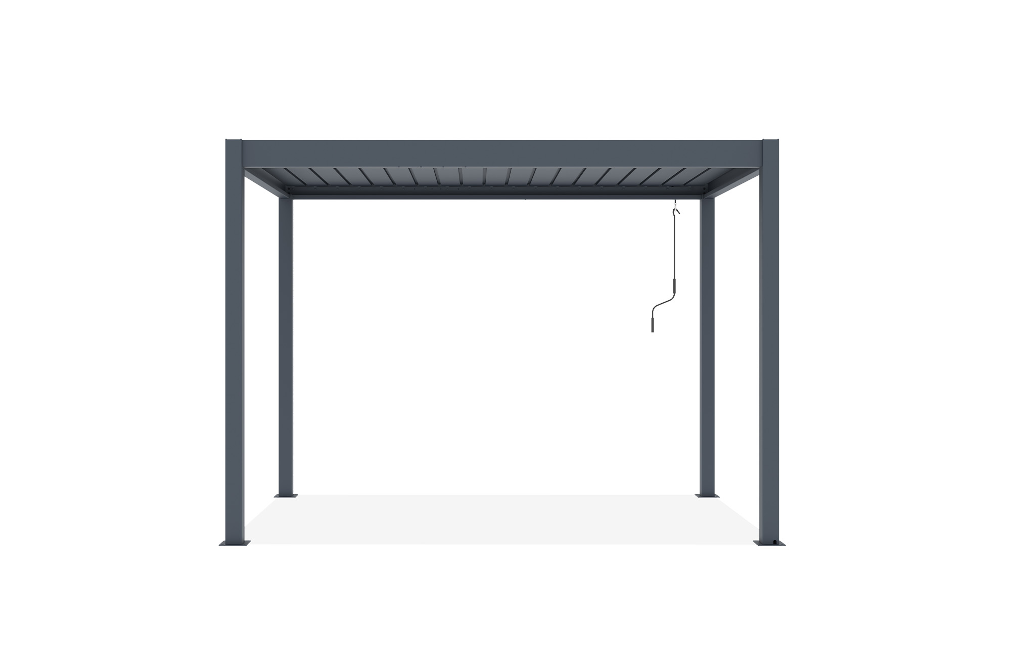 PIANA 3x2m freistehende, bioklimatische Pergola aus grauem Aluminium 6