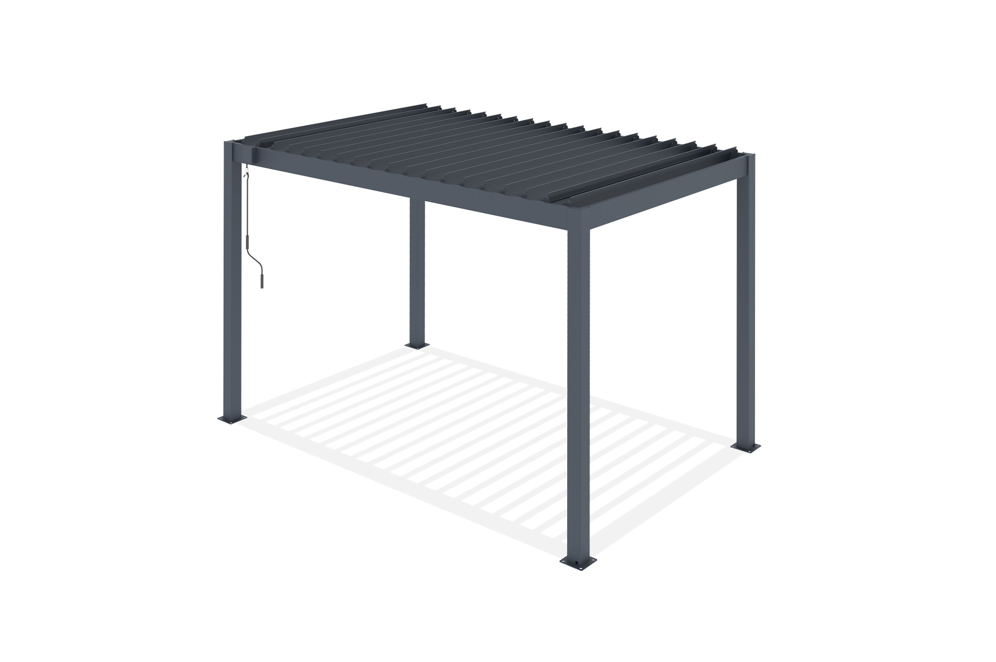 PIANA 3x2m freistehende, bioklimatische Pergola aus grauem Aluminium 14