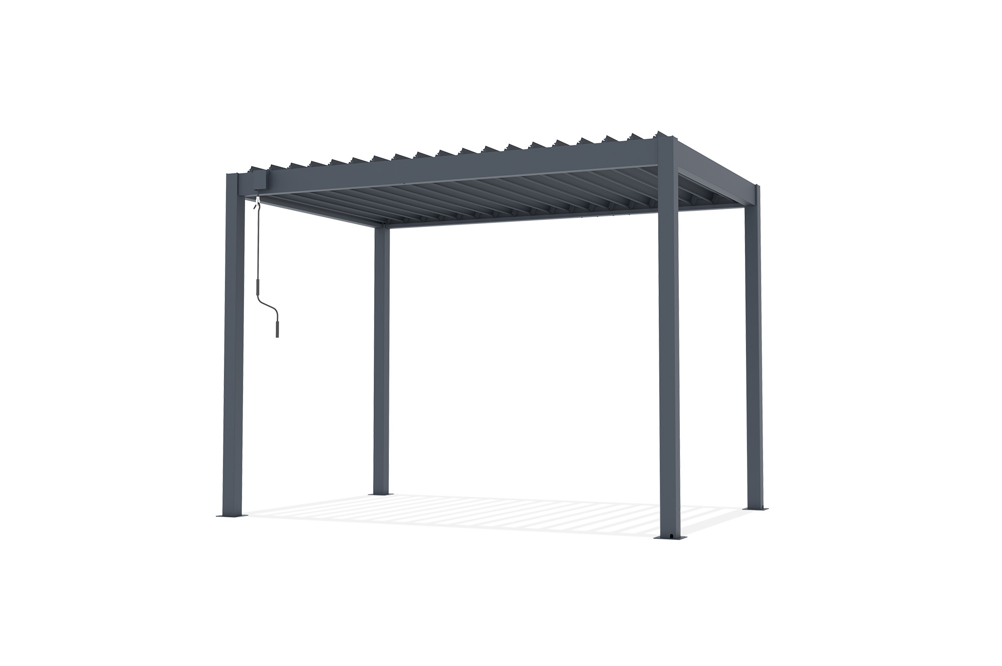 PIANA 3x2m freistehende, bioklimatische Pergola aus grauem Aluminium 16
