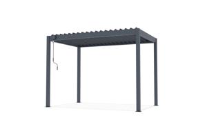 PIANA 3x2m freistehende, bioklimatische Pergola aus grauem Aluminium 16