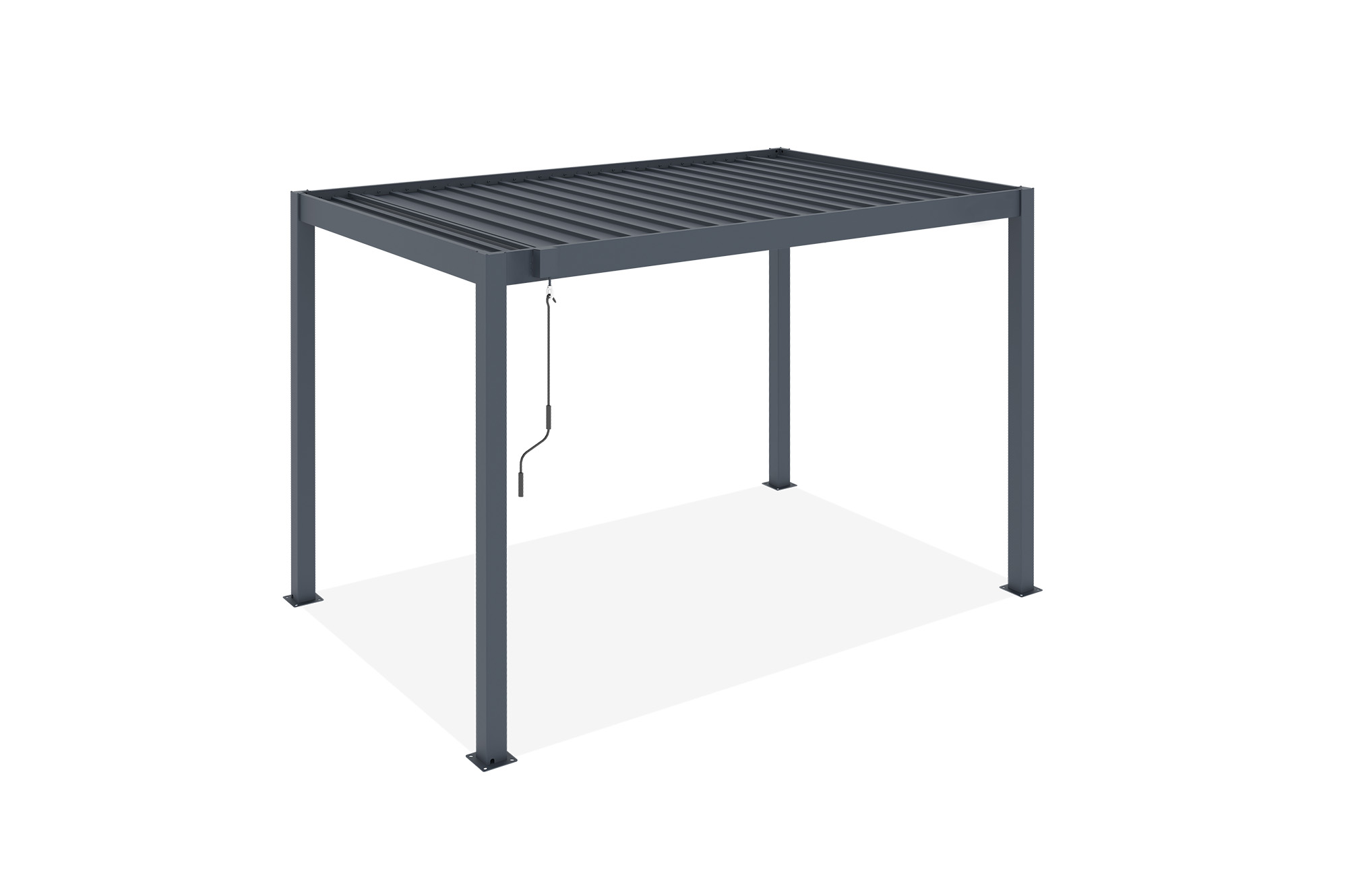 PIANA 3x2m freistehende, bioklimatische Pergola aus grauem Aluminium 7